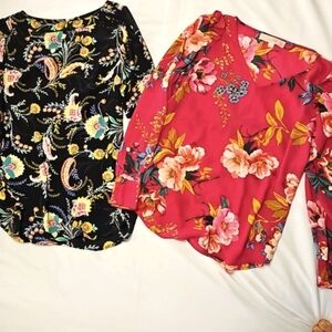 Loft Floral Blouses/Size XSP, Long Sleeve/ 23" Long/ Loft Floral 18" pit to pit